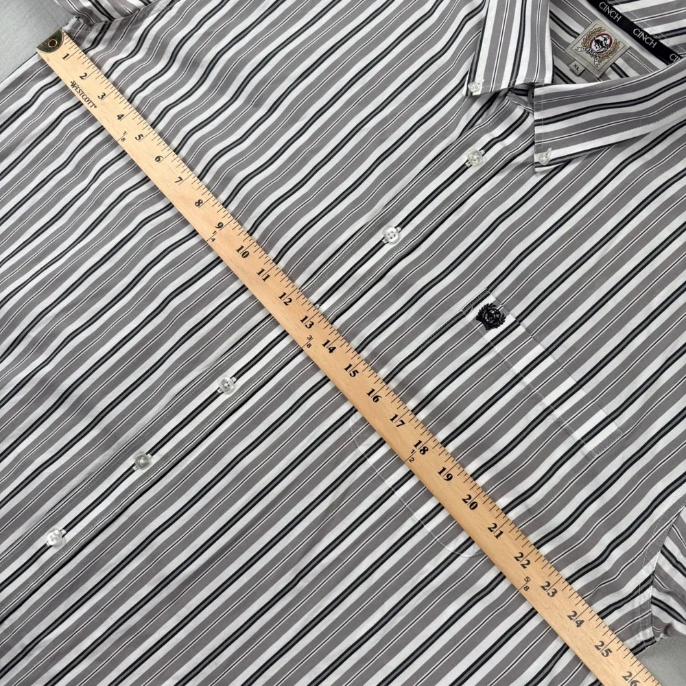 Cinch Men Shirt XL Long Sleeve Striped Button Down Western Cowboy Rodeo Gorpcore - Picture 4 of 6